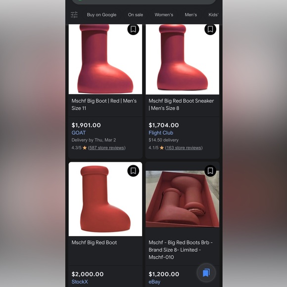 MSCHF MSCHF Big Red Boots Astroboy Brand New Size 12 MSCHF-010 SOLD OUT PRESALE - Picture 3 of 4